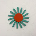 sun sculpture, blue orange
